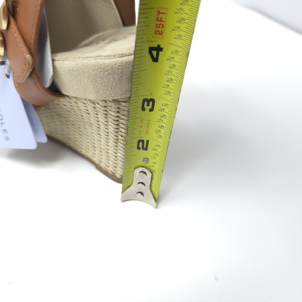 New Aerosoles Paige Gold Leather Caged Wedge Sandals Women’s - Picture 10 of 16